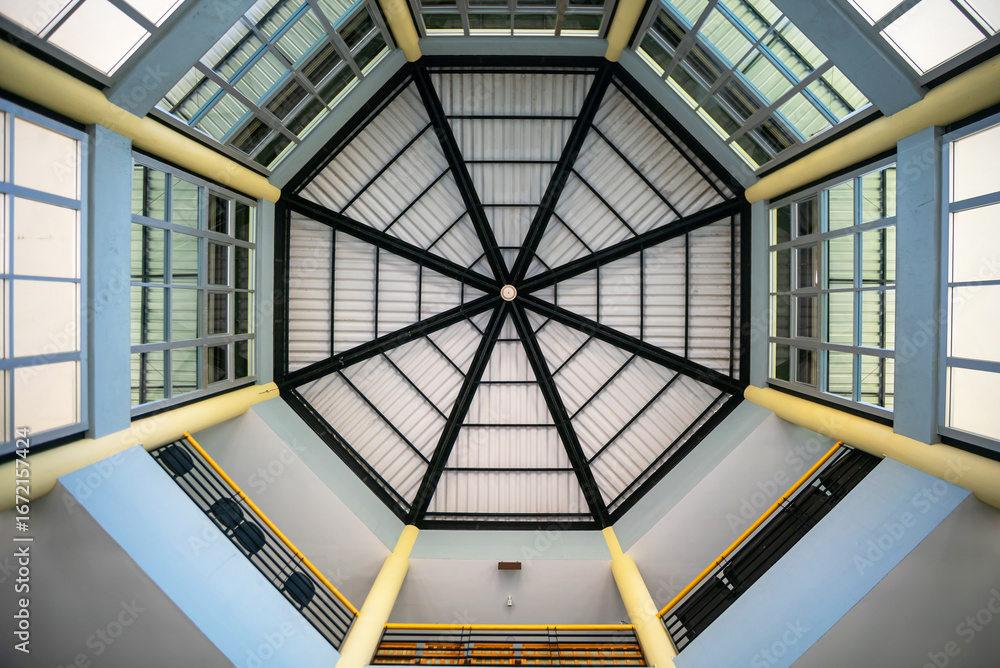 Fototapeta premium Unique Architectural Ceiling in Modern Structure
