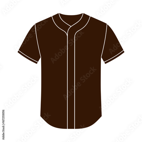 Modern brown short sleeve button up shirt vector illustration for fashion design and apparel concepts