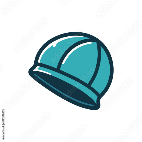Vibrant teal construction helmet isolated on a white background, ideal for safety themes
