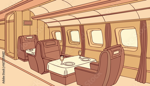 inside view of a VIP business class train
