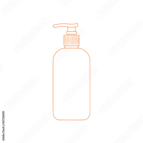 Scalable vector illustration of a lotion pump dispenser bottle for skincare and hygiene products
