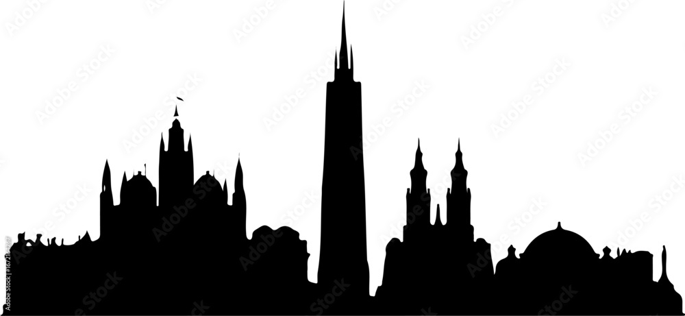 Obraz premium Famous City Landmarks Vector Art