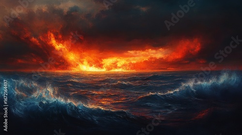 fire in the ocean
