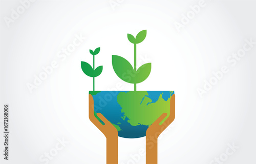 save our planet, earth day, go green, design icon logo concept