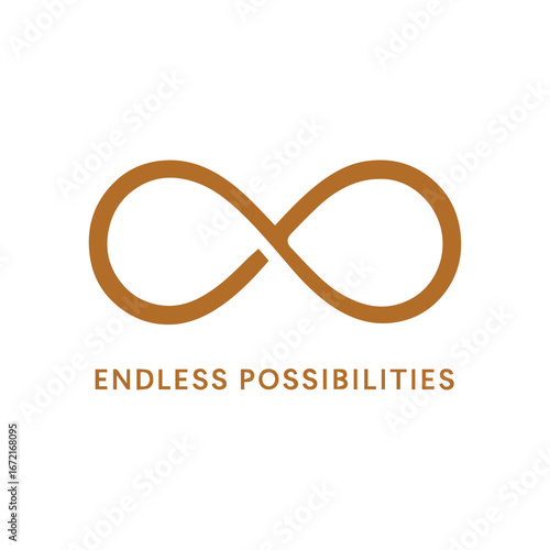 Elegant Brown Infinity Symbol Expressing Limitless Potential and Infinite Choices