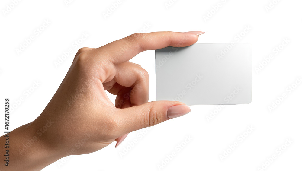 Fototapeta premium Hand holding blank business card