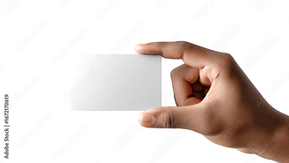 Obraz premium Hand holding a blank white business card (4)