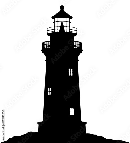 Lighthouse Silhouette Vector Art
