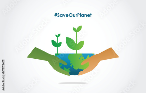 save our planet, earth day, go green, design icon logo concept