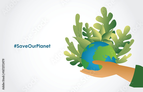 save our planet, earth day, go green, design icon logo concept