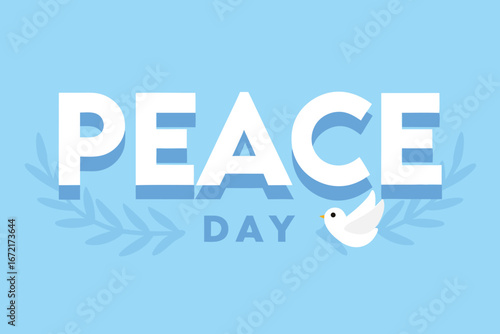 Peace Day Greeting With White Dove And Laurel Wreath international day of peace bird