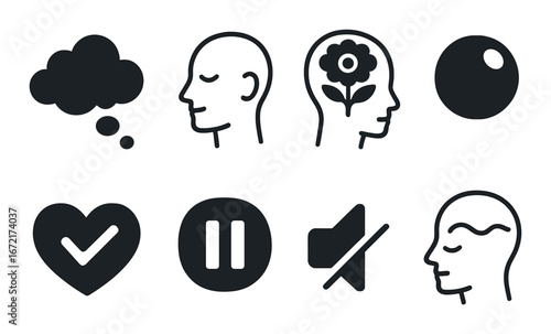Minimalist icons of human thoughts and emotions