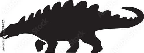 stegosaurus dinosaur silhouette vector with plate armor spiked tail prehistoric jurassic design