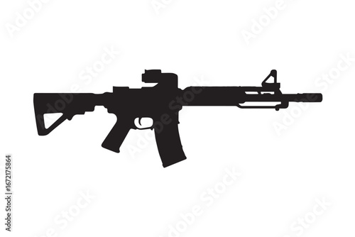 tactical military weapon silhouette vector m4 carbine rifle design for security defense projects