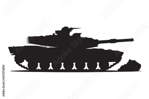 vector silhouette military tank side profile on earth mound combat theme editable ai eps png download for infographic ai