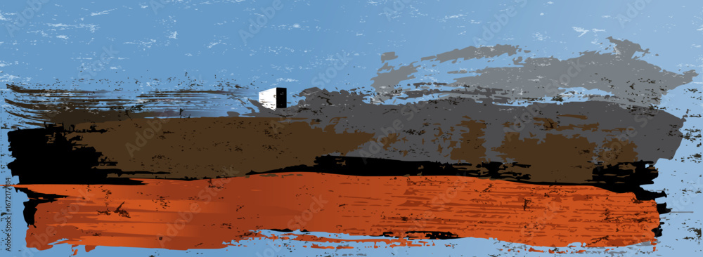 Fotobehang Abstract met Penseelstreken abstract background, with paint strokes, splashes and geometric lines #1672177814