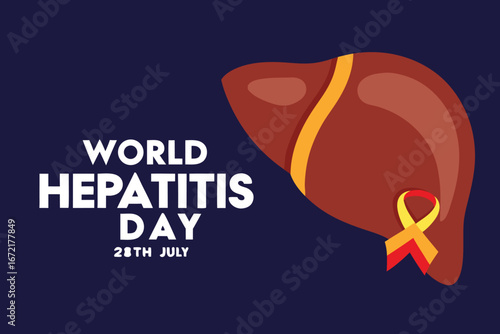 World Hepatitis Day Illustration with Liver and Ribbons disease health