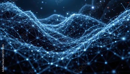 Abstract Network Connection Background Digital Data Flow and Connectivity