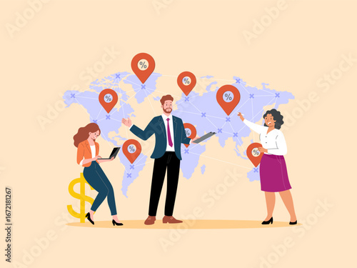 Market analysis, international trading of goods and services, market expansion to the global level