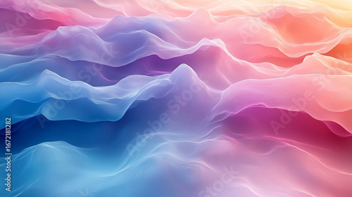 Colorful abstract waves flowing, gradient background, digital art