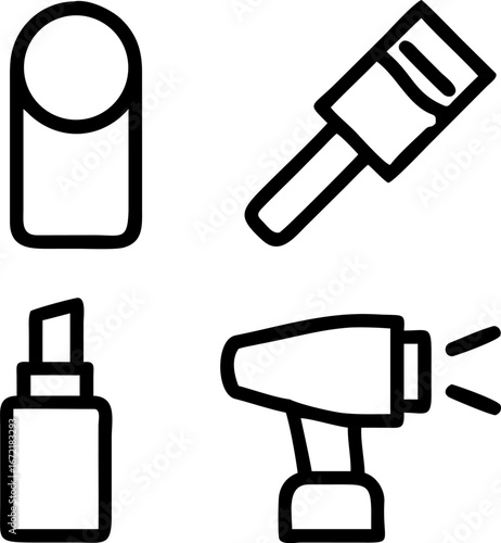 Essential cleaning icons for a spotless home, representing hygiene and cleanliness in a modern style