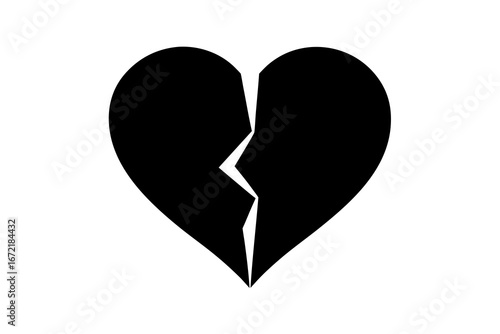 Silhouette of a man with a heart vector illustration for love and romance design