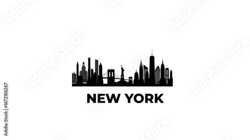 New York city skyline seamless loop animation