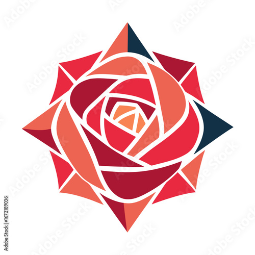 Geometric Rose Abstract Vector