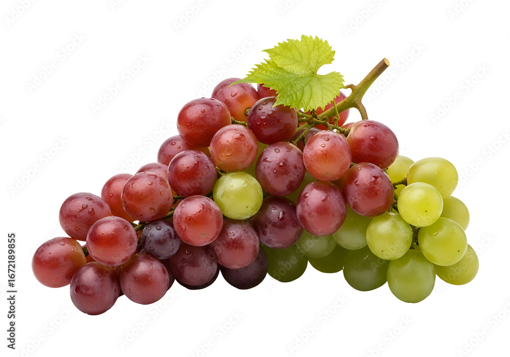 Fototapeta premium Fresh Grapes: A Vibrant Cluster of Red and Green Varieties.