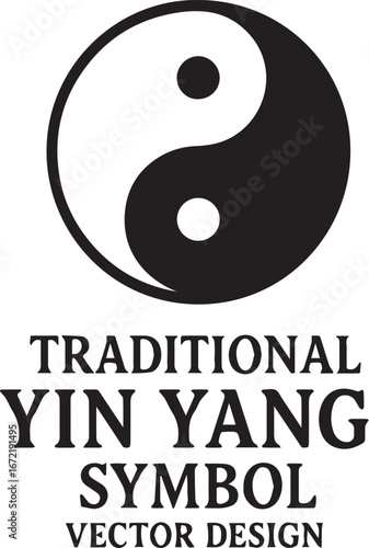 Traditional Yin Yang Symbol Vector Design