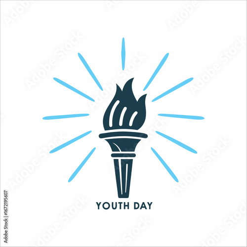 Youth Day Torch with a flame symbolising enlightenment and progress Youth Day Torch Symbol of Progress and Enlightenment