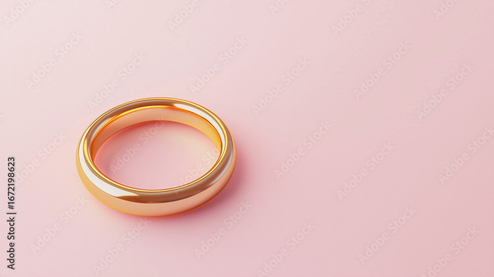 Wedding ring on pink background with copy space. Wedding ring on pink background with copy space.