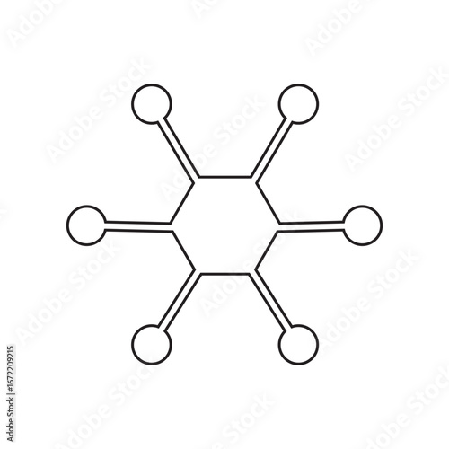 Technology icon. Vector linear icon isolated in black and white