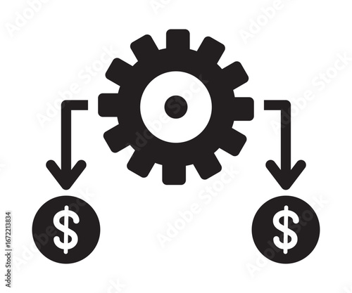 Financial budget optimization icon. Vector illustration