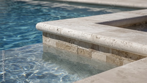 Pool edge detail, light beige stone (1)