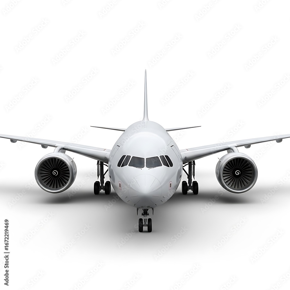 Fototapeta premium Modern jetliner front view