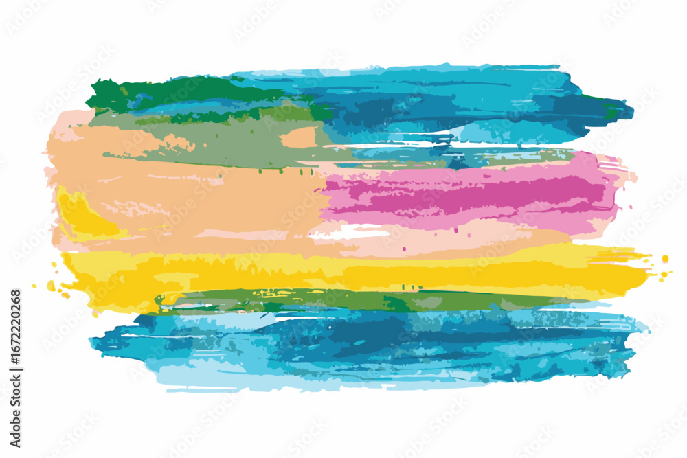 Obraz premium Vibrant abstract watercolor brushstroke collection.