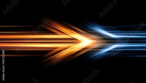Abstract arrow of light streaks