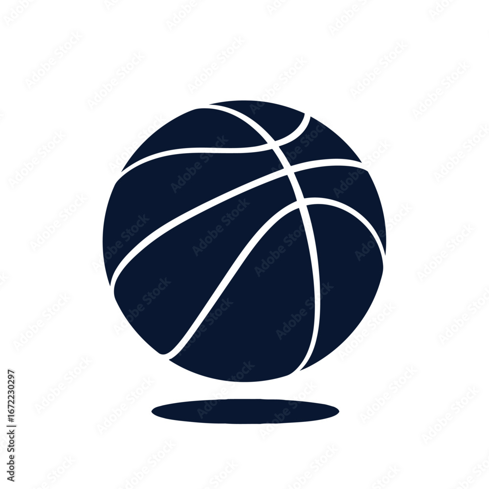 Obraz premium Vector art of dark blue basketball