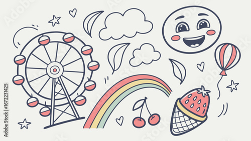Hand Drawn assortment Doodle scribble element