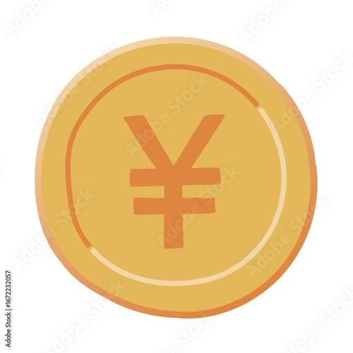 金貨アイコン・円マークのシンプルイラスト