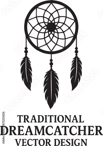 Traditional Dreamcatcher Symbol Vector Design