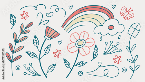 Hand Drawn assortment Doodle scribble element