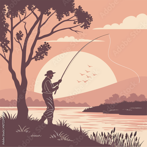 fisherman on the river