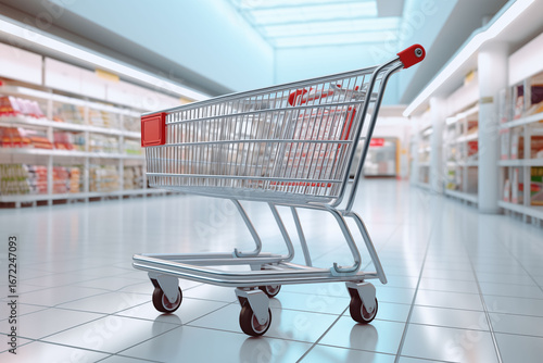 Wallpaper Mural Empty metal shopping carts in supermarkets Torontodigital.ca
