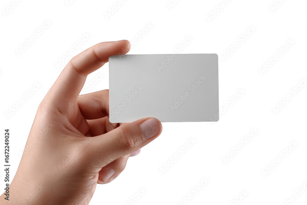 Obraz premium A hand holding a blank business card