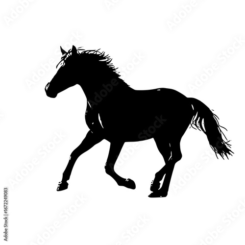 horse silhouette isolated on white