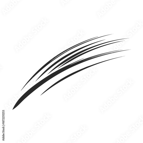Thin Ink Brush Stroke Vector
