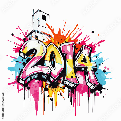 Graffiti 2014 with Splatter and Building urban art