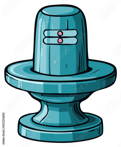 teal shiva lingam cartoon style clip art preview